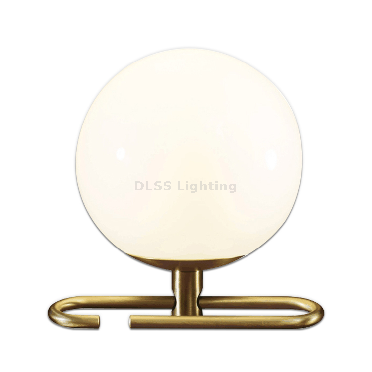 DLSS مصابيح وإضاءة مطابقة أثاث مصباح طاولة زجاجي كروي قابل للتعديل
