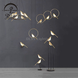 مصباح طاولة Birds Family ، مصباح أرضي ، مصباح حائط ، ثريا ، إضاءة آرت ديكو بيرد