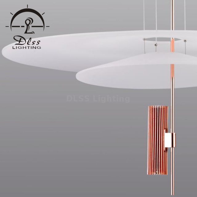 مصباح تصميم المشروع LED أبيض أكريليك 3 طبقات مصباح متدلي دائري
